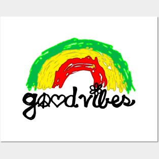 Good Vibes Rasta Rainbow Posters and Art